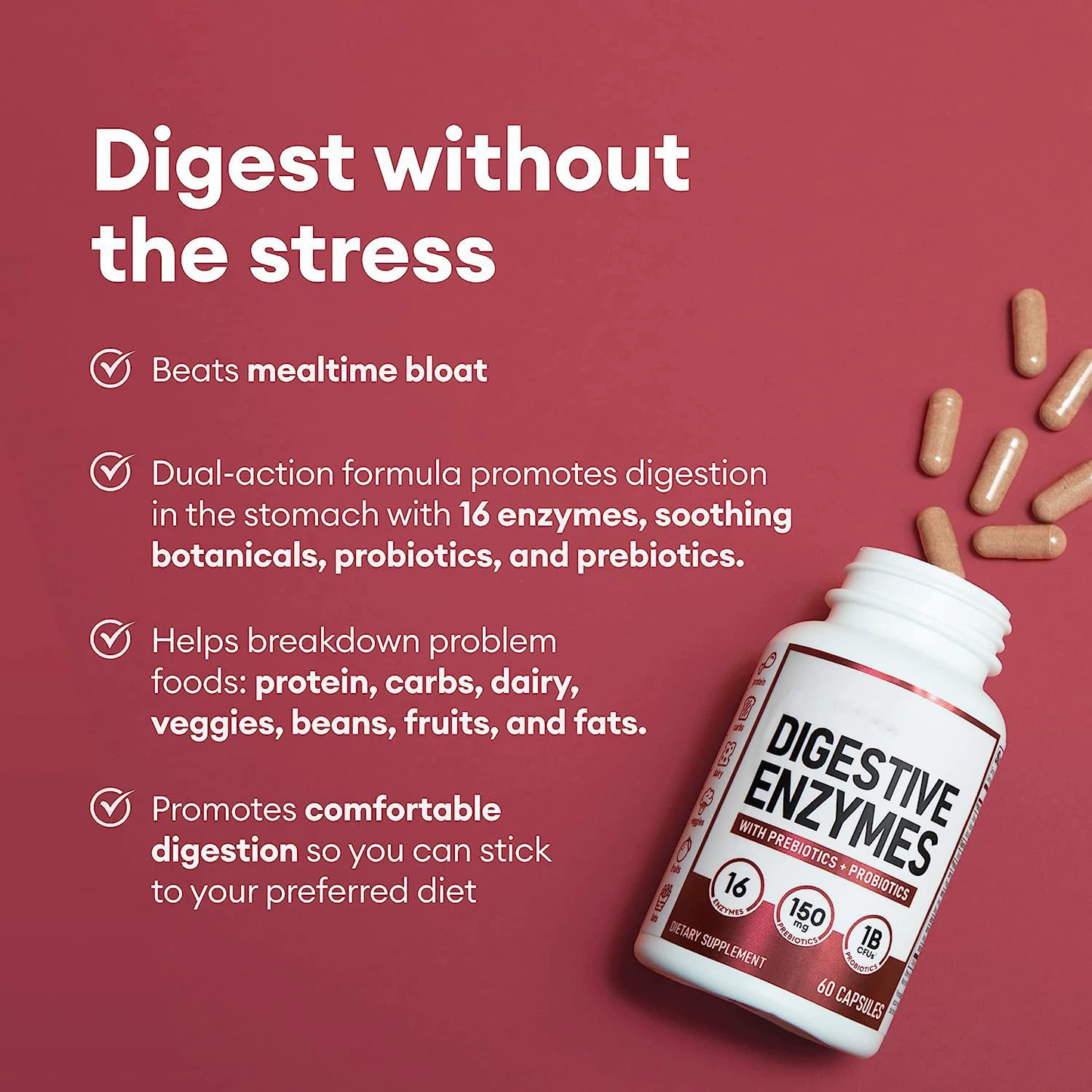 Physician's Choice Hack your Tummy Bundle: Digestive Enzymes & 60 Billion Probiotic - Digestion, Immune & Bloating Support for Men & Women