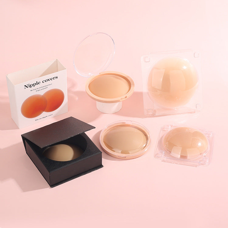 Medical Grade Reusable Nipple Covers - Double Side Invisible Breast Lift Pasties for Women, Grippy Non-Sticky Strapless Bra Bundle